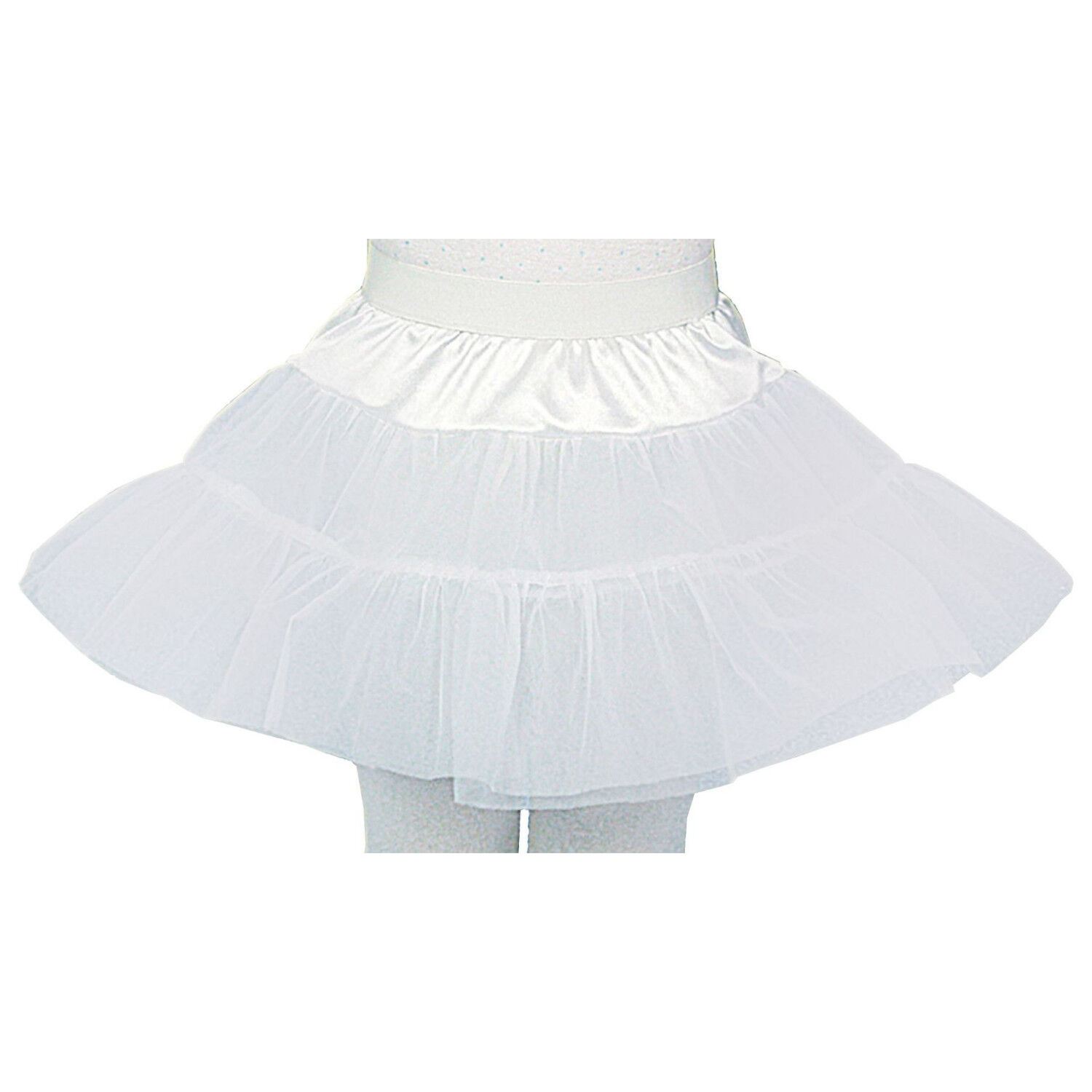 Petticoat fr Kinder mit Rundumgummi, 2-lagig, wei, Gre 128