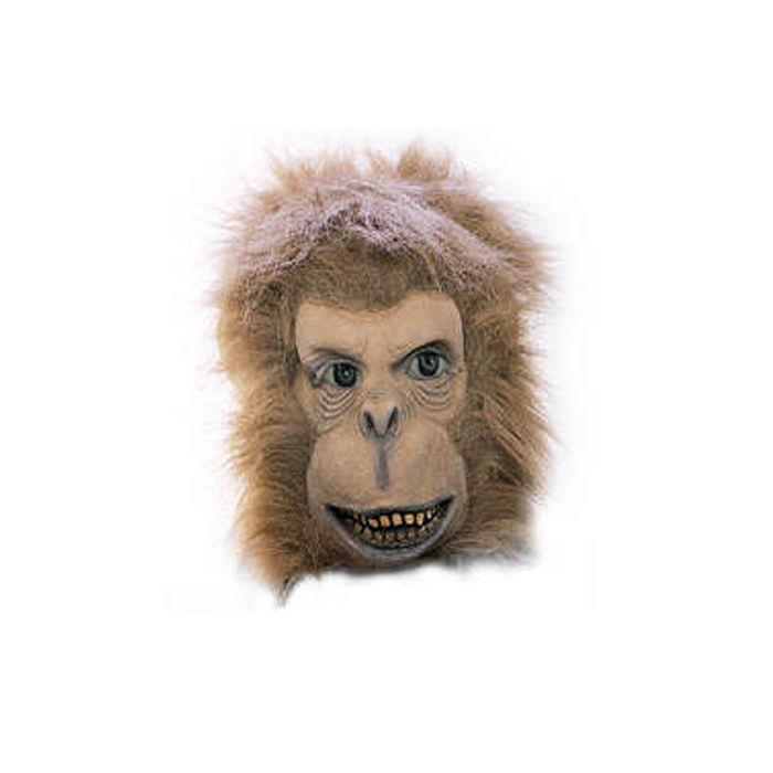 Maske Affe mit Plüschhaar, braun