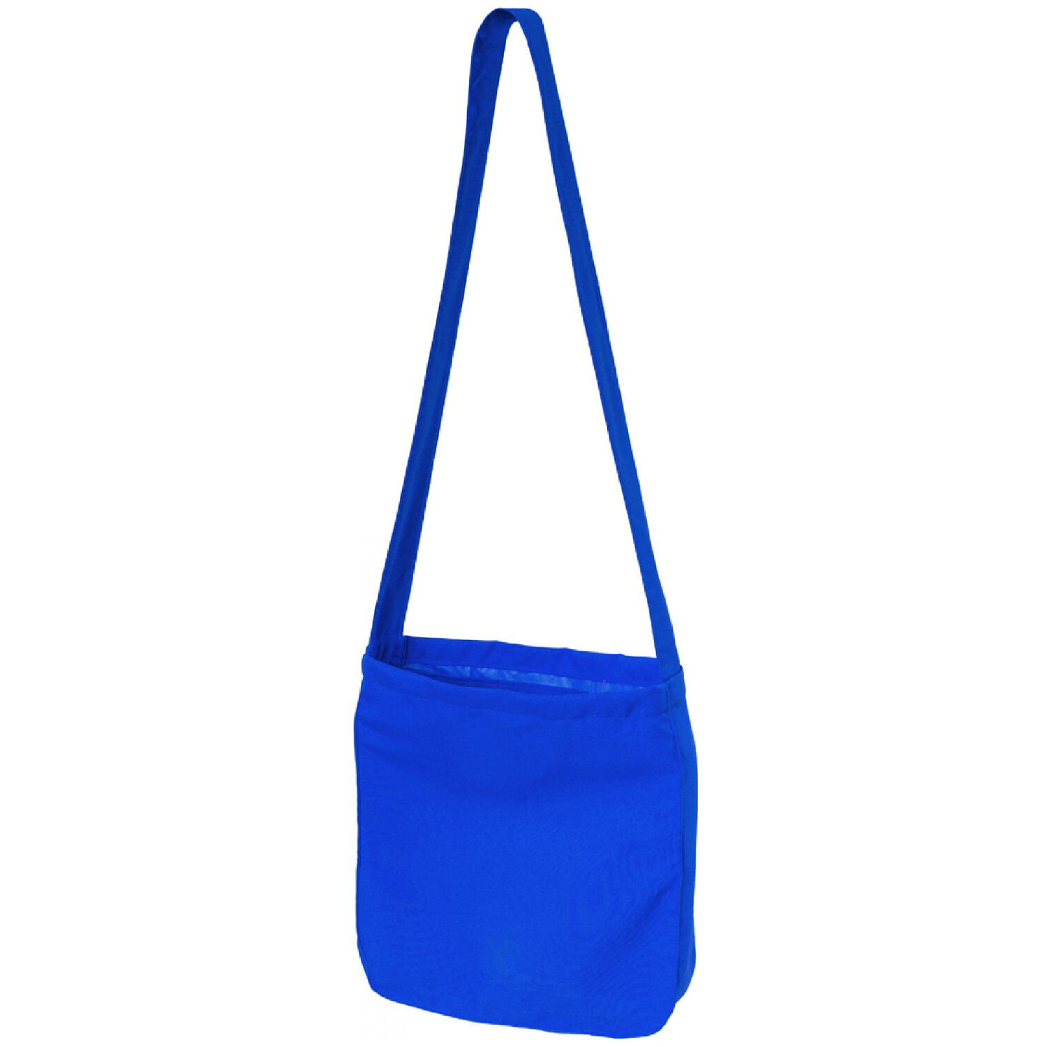 NEU Wurfbeutel blau mit Futterstoff, 36x34cm, 71cm Trger, mit 2 Staufchern und breitem Trageriemen Bild 2