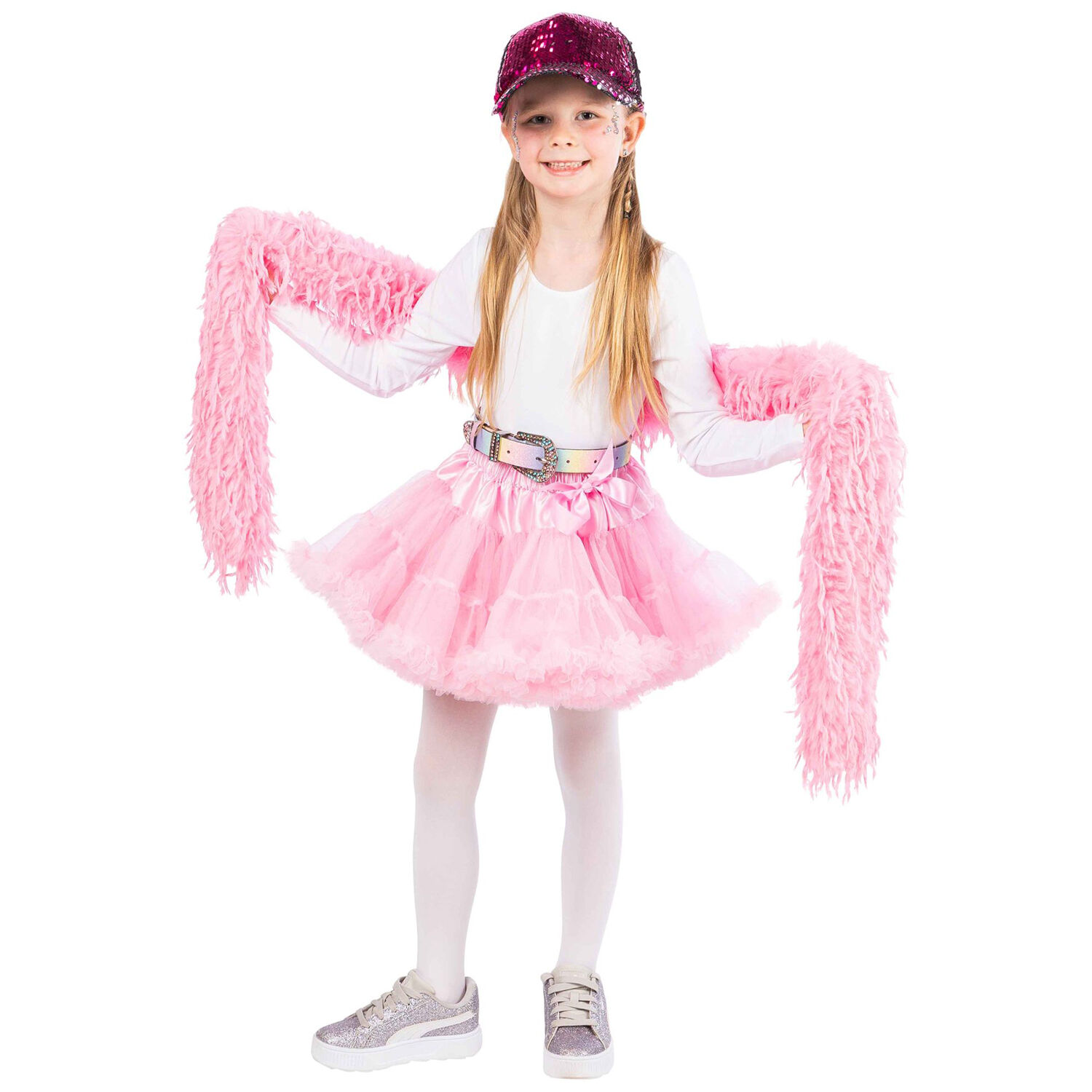 Pl�sch-Boa / Fransen-Schal, rosa Bild 3
