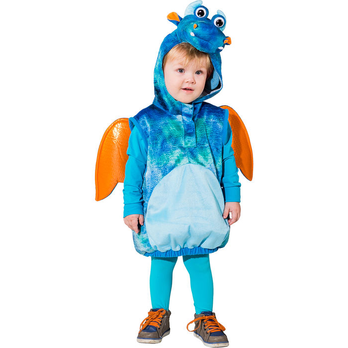 Kinder-Kostüm blauer Drache, Einheitsgröße