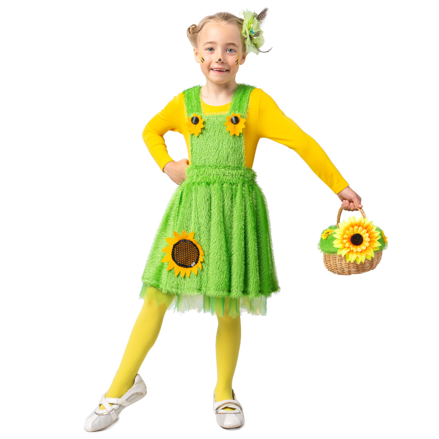 Kinder-Kostm Kleid Grne Wiese, grn, Gr. 104-116