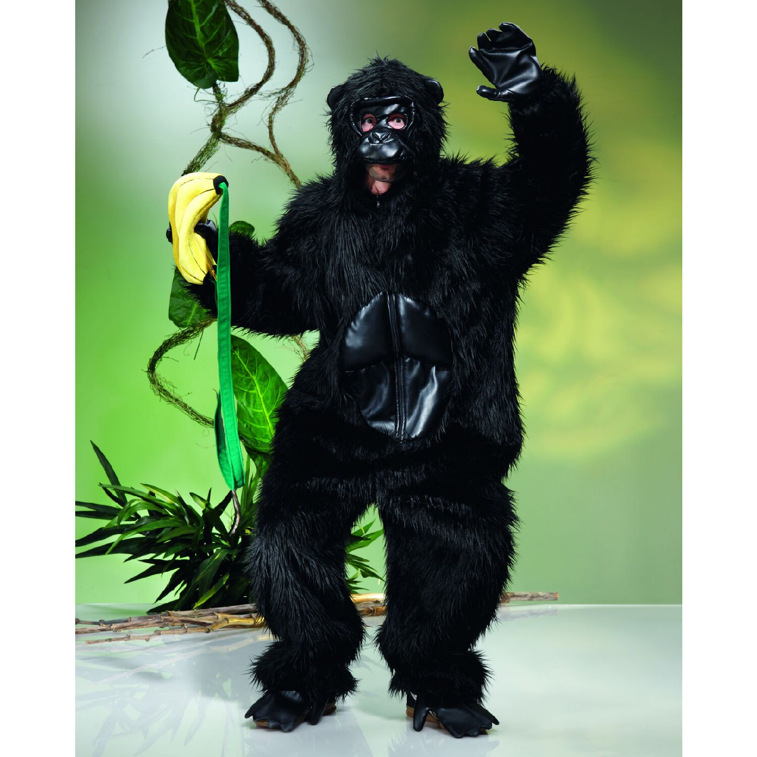 NEU Unisex-Kostm Gorilla, schwarz, Einheitsgre