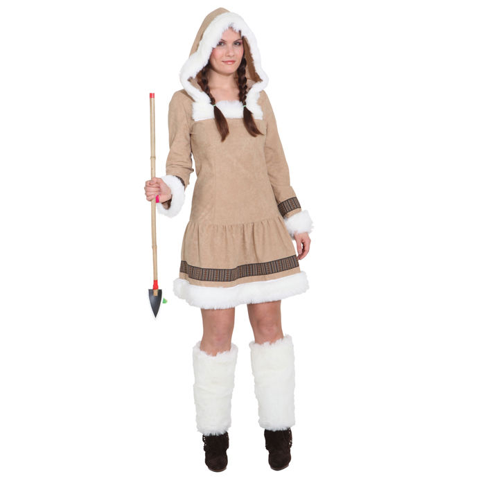 Damen-Kostüm Eskimo Girl Luxe ohne Stulpen Gr. 34