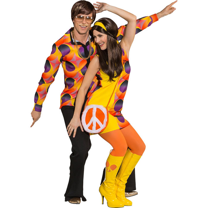 Damen-Kostüm Disco-Kleid, gelb-orange, Gr. 42 Bild 4