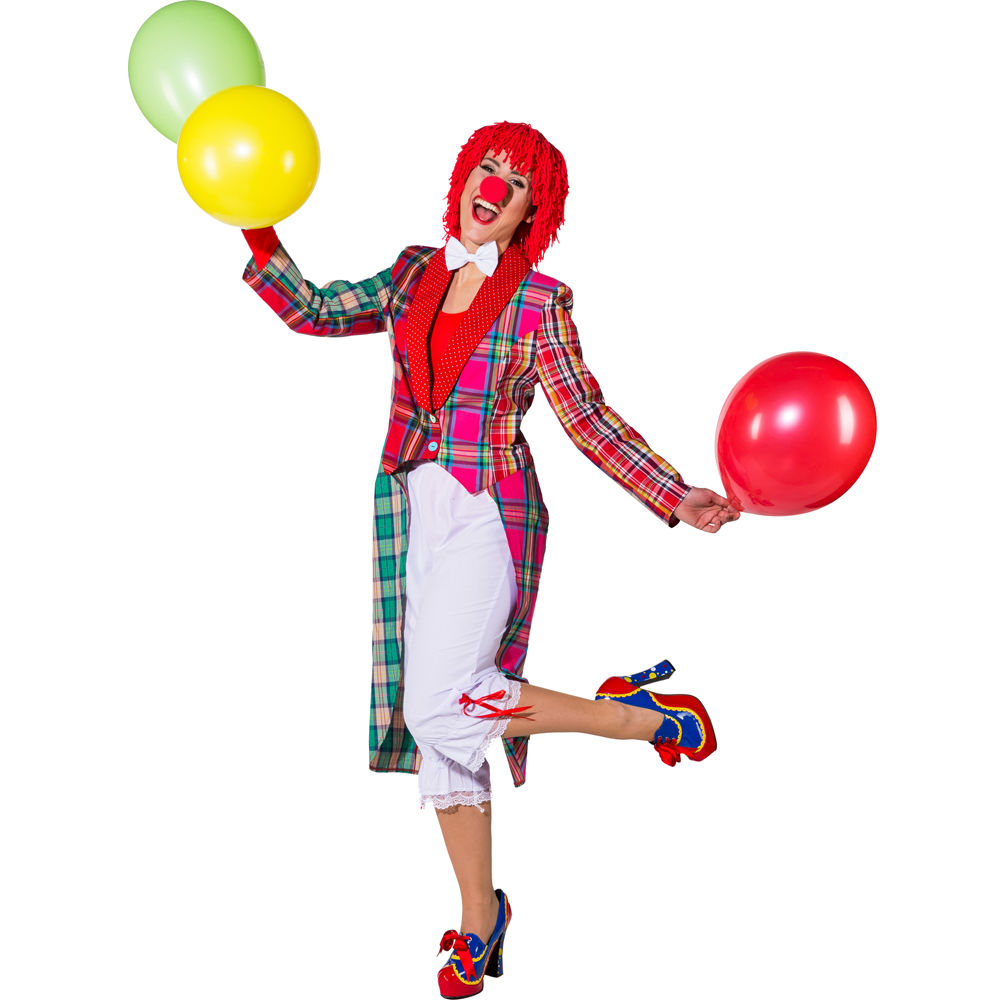 Damen-Kostüm Patchwork Frack Clown, Gr. 34-36