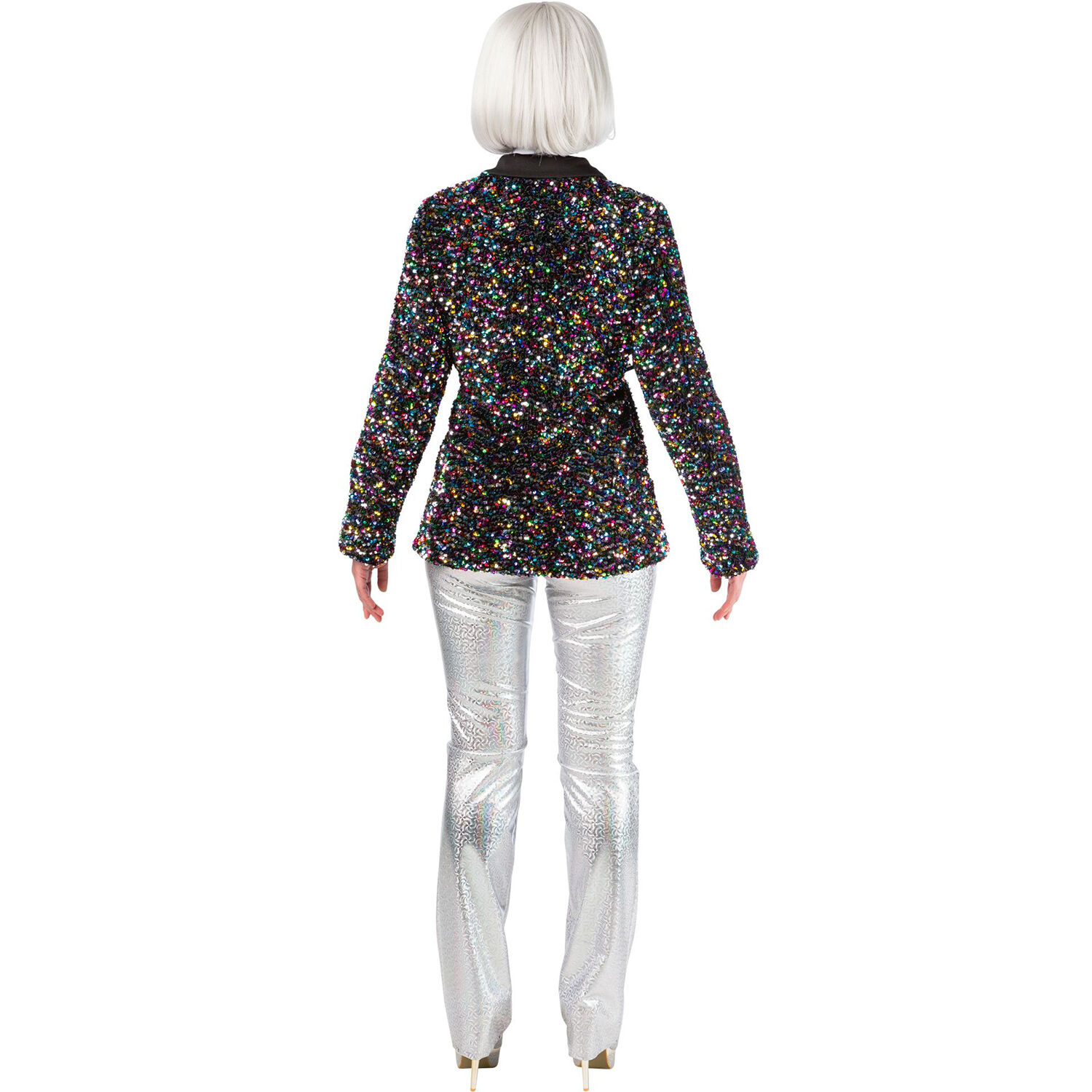 Damen-Kost�m Paillettenjacke bunt, Blazer mit zwei Taschen, Gr. 36 Bild 4