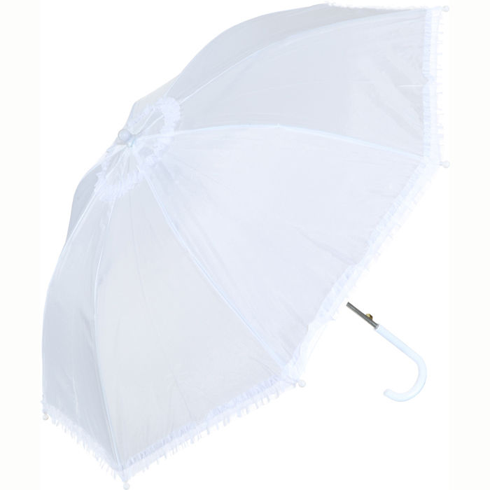 Schirm mit Rüschen, weiß Ø ca. 70 cm