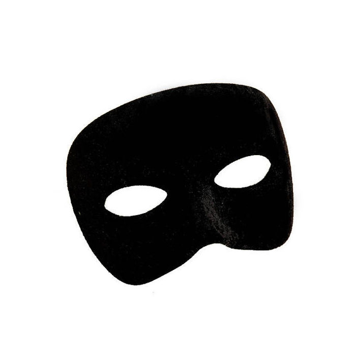 SALE Qualitäts-Maske halbes Gesicht Stoff, schwarz