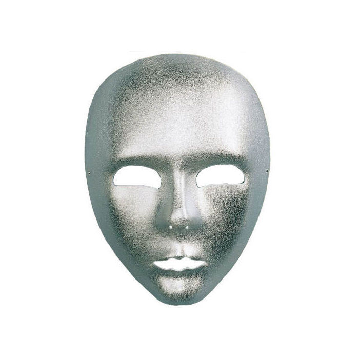 SALE Qualitäts-Maske volles Gesicht Textil, silber