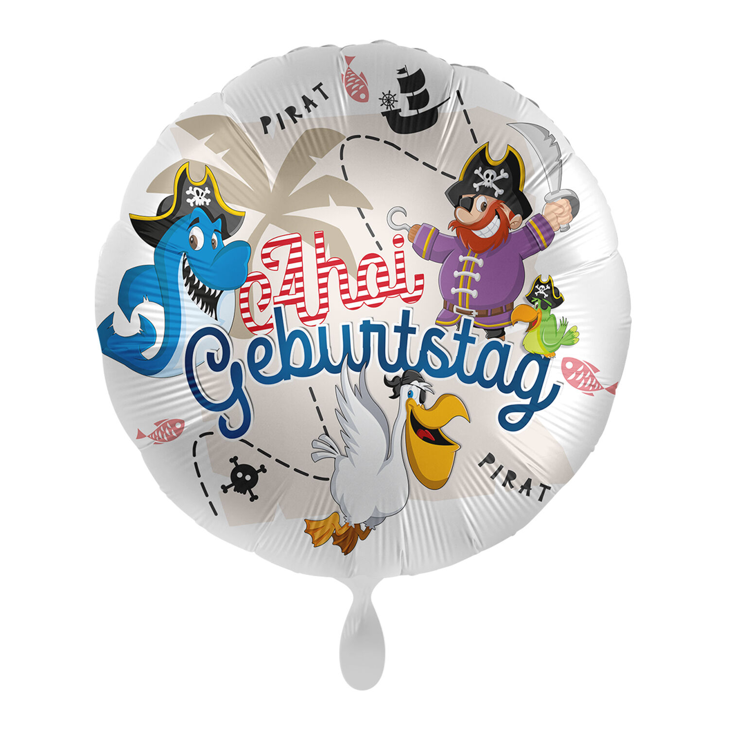 NEU Folienballon Pirat - Ahoi Geburtstag - ca. 45cm Durchmesser