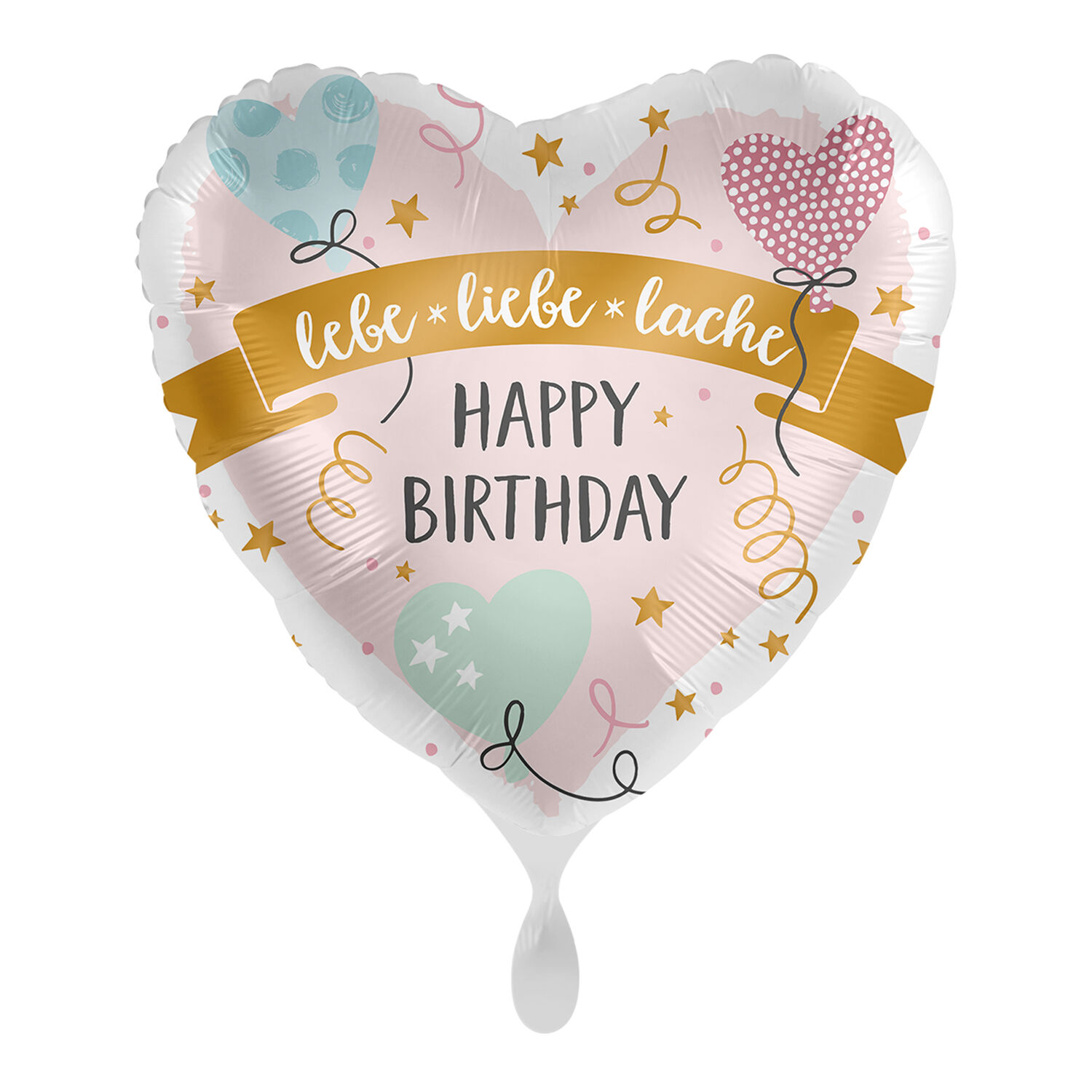 NEU Folienballon - lebe liebe lache Happy Birthday - ca. 45cm Durchmesser