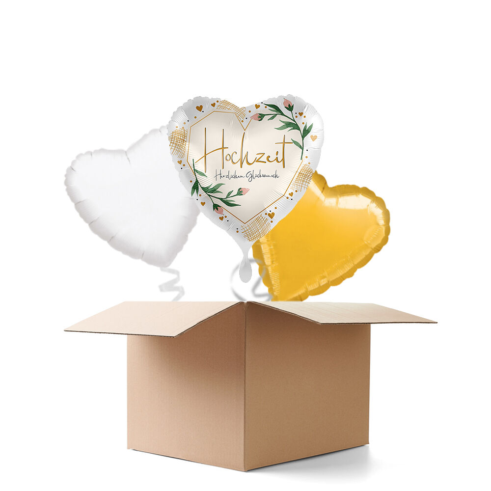 NEU Ballongre Hochzeit Herzlichen Glckwunsch, 3 Ballons