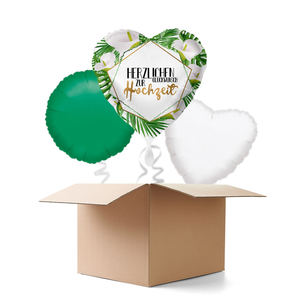 NEU Ballongre Herzlichen Glckwunsch zur Hochzeit, 3 Ballons