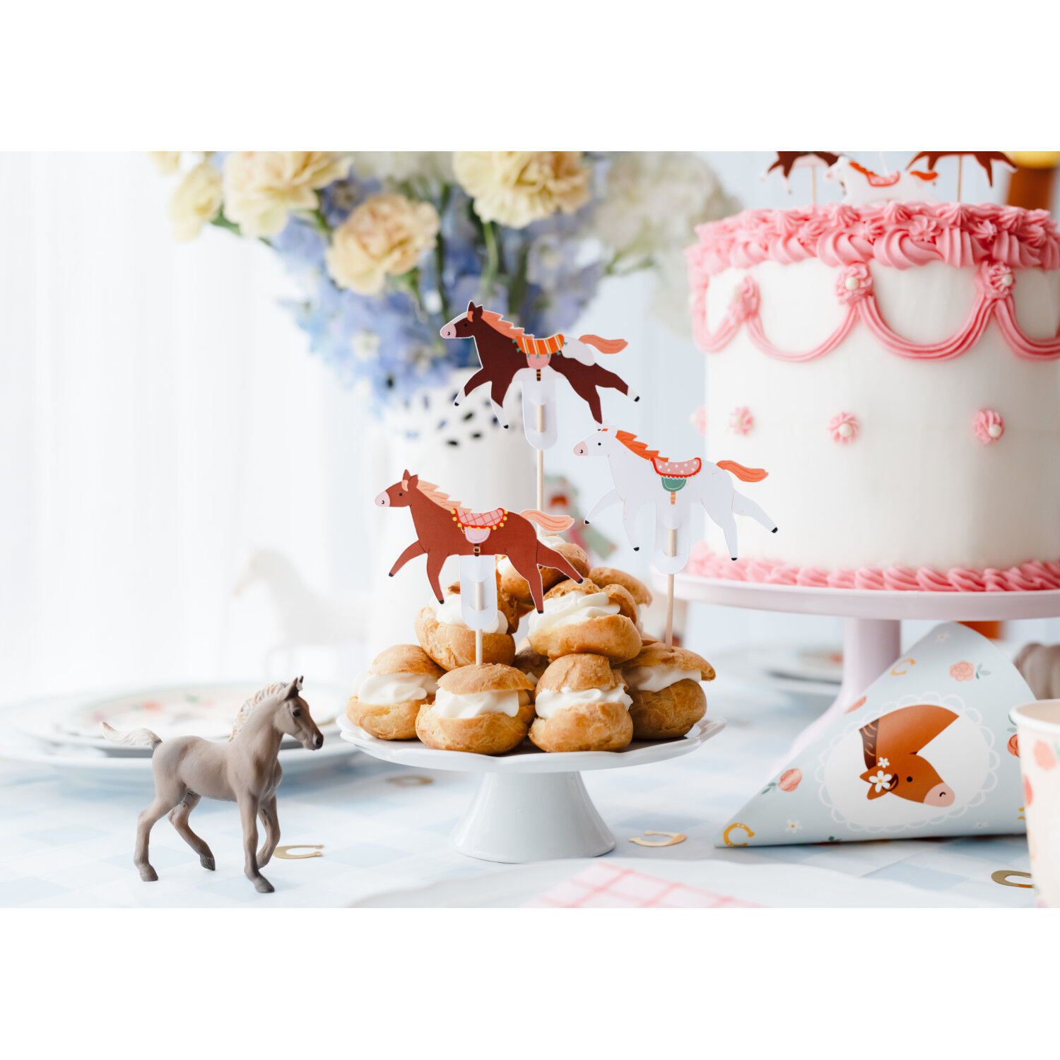 Kuchenstecker / Tortenaufsatz / Cupcake-Topper � Pferde � ca. 13 cm � 6 St�ck Bild 2