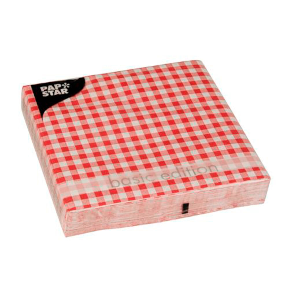 NEU Servietten Vichy Karo Rot, 3-lagig, 33 x 33 cm, 30 Stck Bild 2