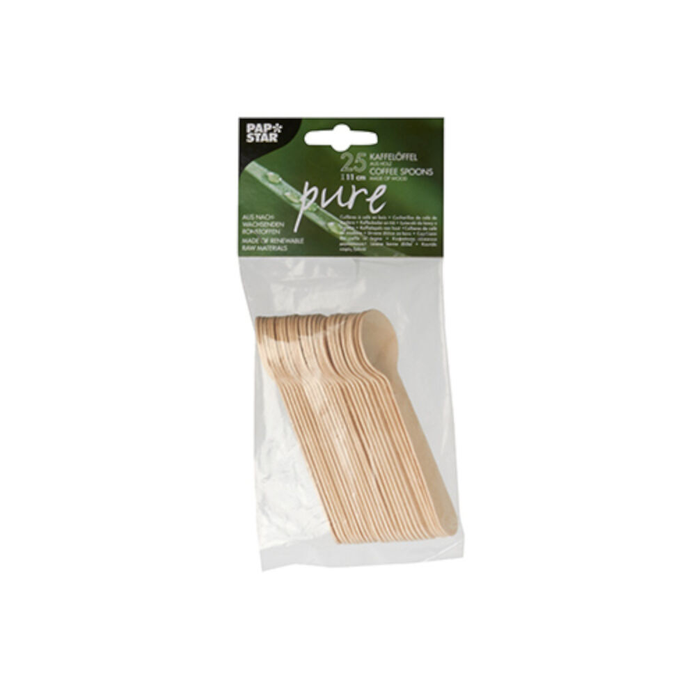 NEU Kaffee- und Dessertlffel Pure aus Holz, splitterfrei, 11 cm, 25 Stck Bild 2