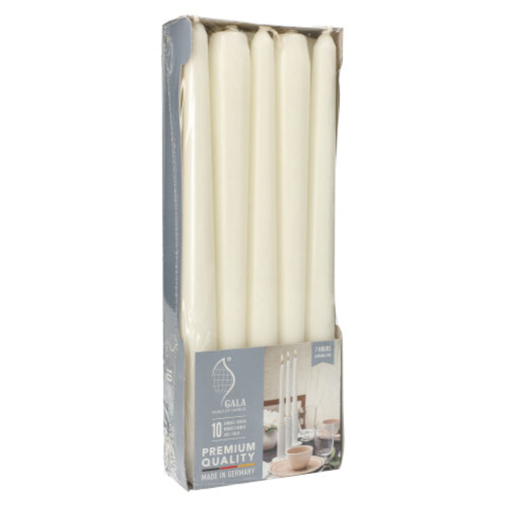 NEU Leuchterkerzen Gala Basic, 10 St�ck, H�he 25 cm, � 2,3 cm, Farbe: Wei�