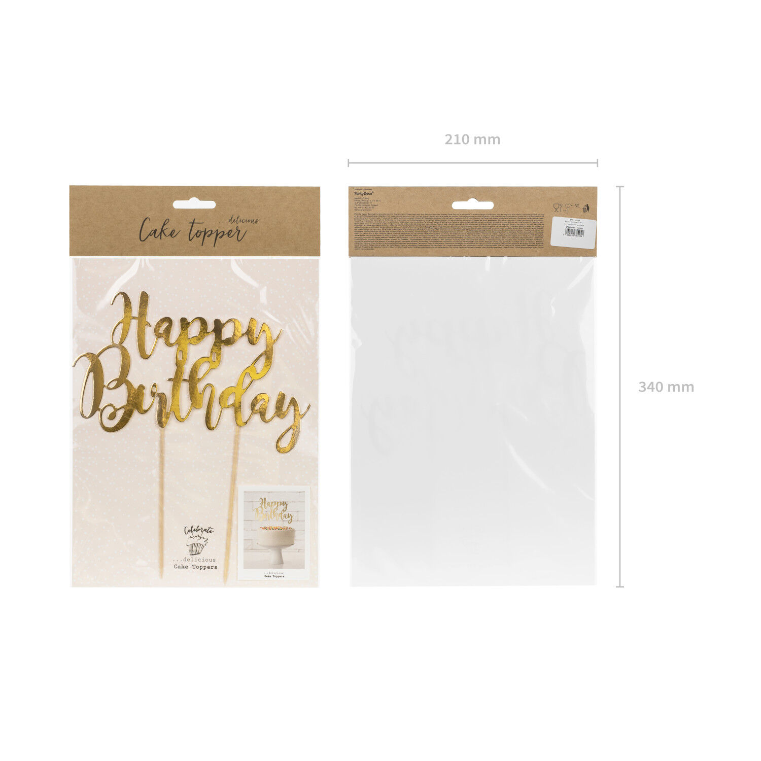 Kuchenstecker / Tortenaufsatz / Cake-Topper Happy Birthday / Geburtstag - Gold, ca. 22,5 cm Bild 4