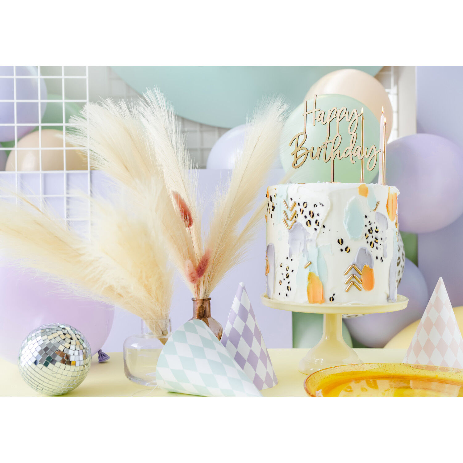 Kuchenstecker / Tortenaufsatz / Cake-Topper aus Holz Happy Birthday / Geburtstag, ca. 16,5 cm Bild 4