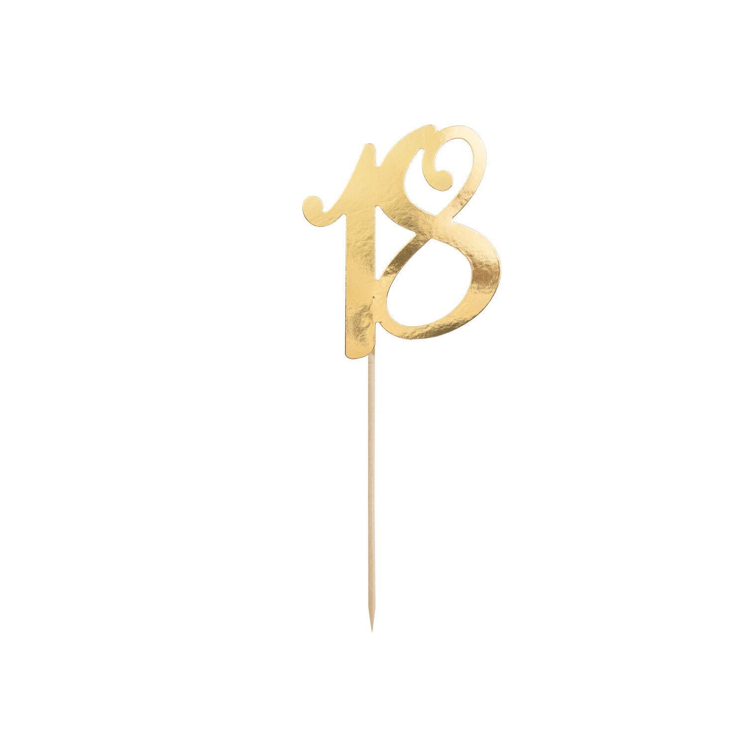Kuchenstecker / Tortenaufsatz / Cake-Topper 18. Geburtstag - Gold, ca. 20,5 cm