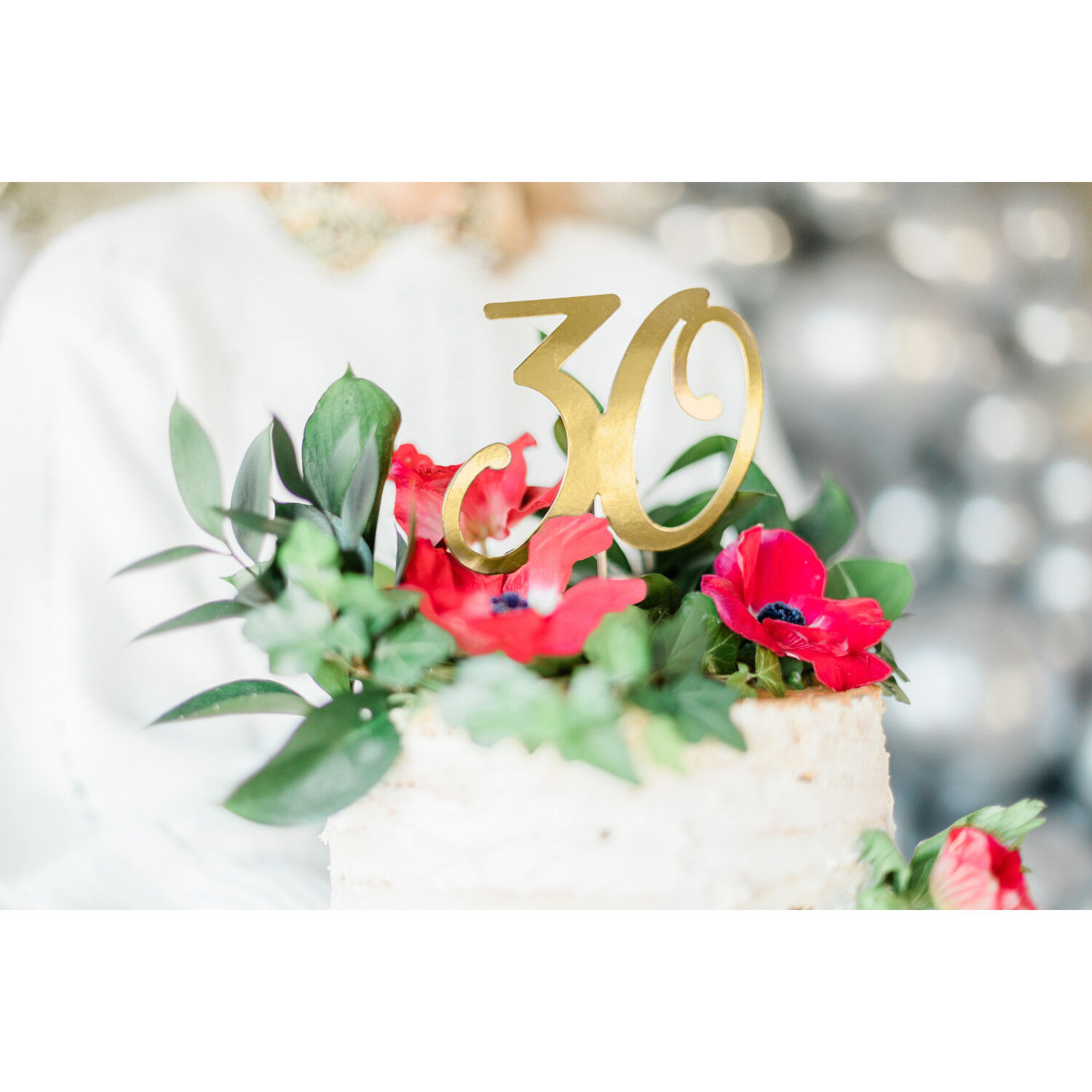 Kuchenstecker / Tortenaufsatz / Cake-Topper 30. Geburtstag - Gold, ca. 20,5 cm Bild 2
