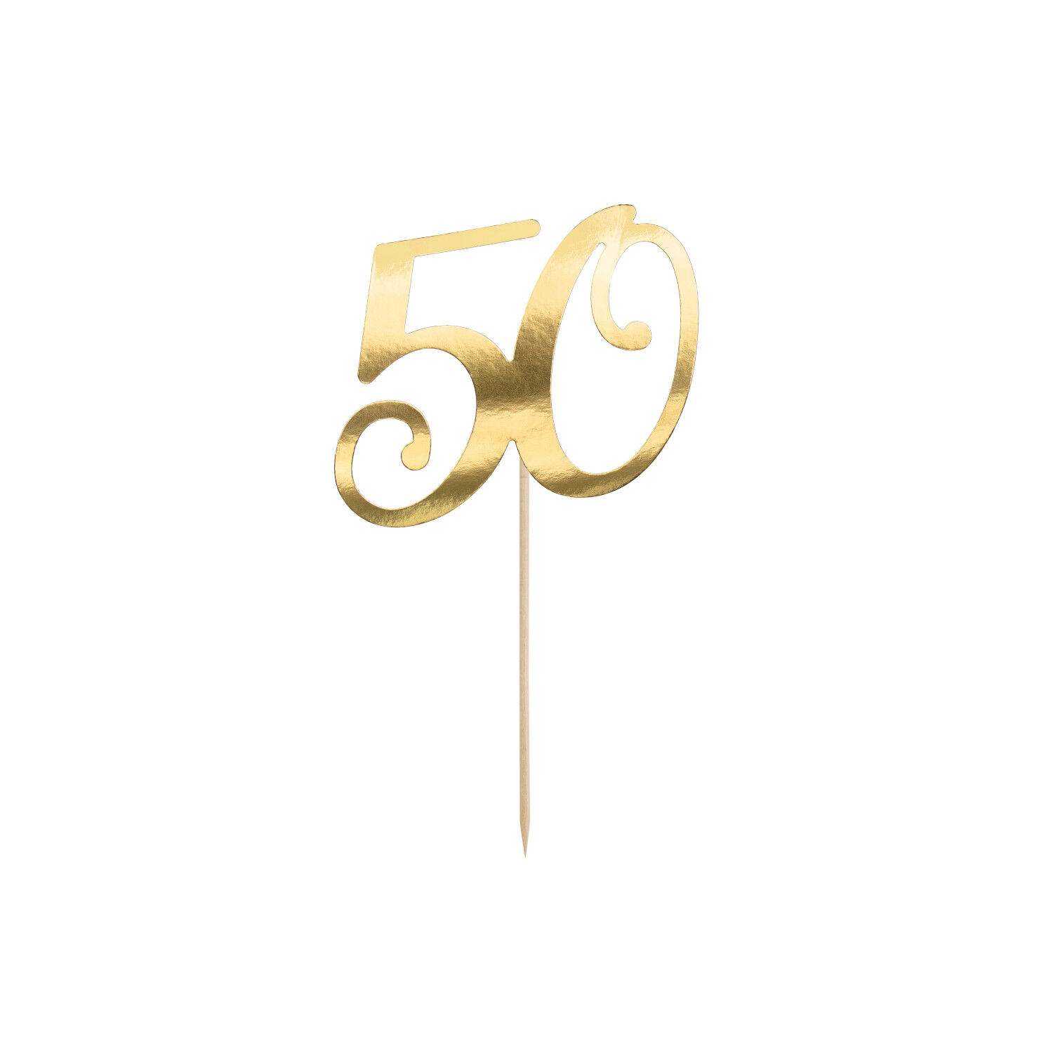 Kuchenstecker / Tortenaufsatz / Cake-Topper 50. Geburtstag - Gold, ca. 20,5 cm