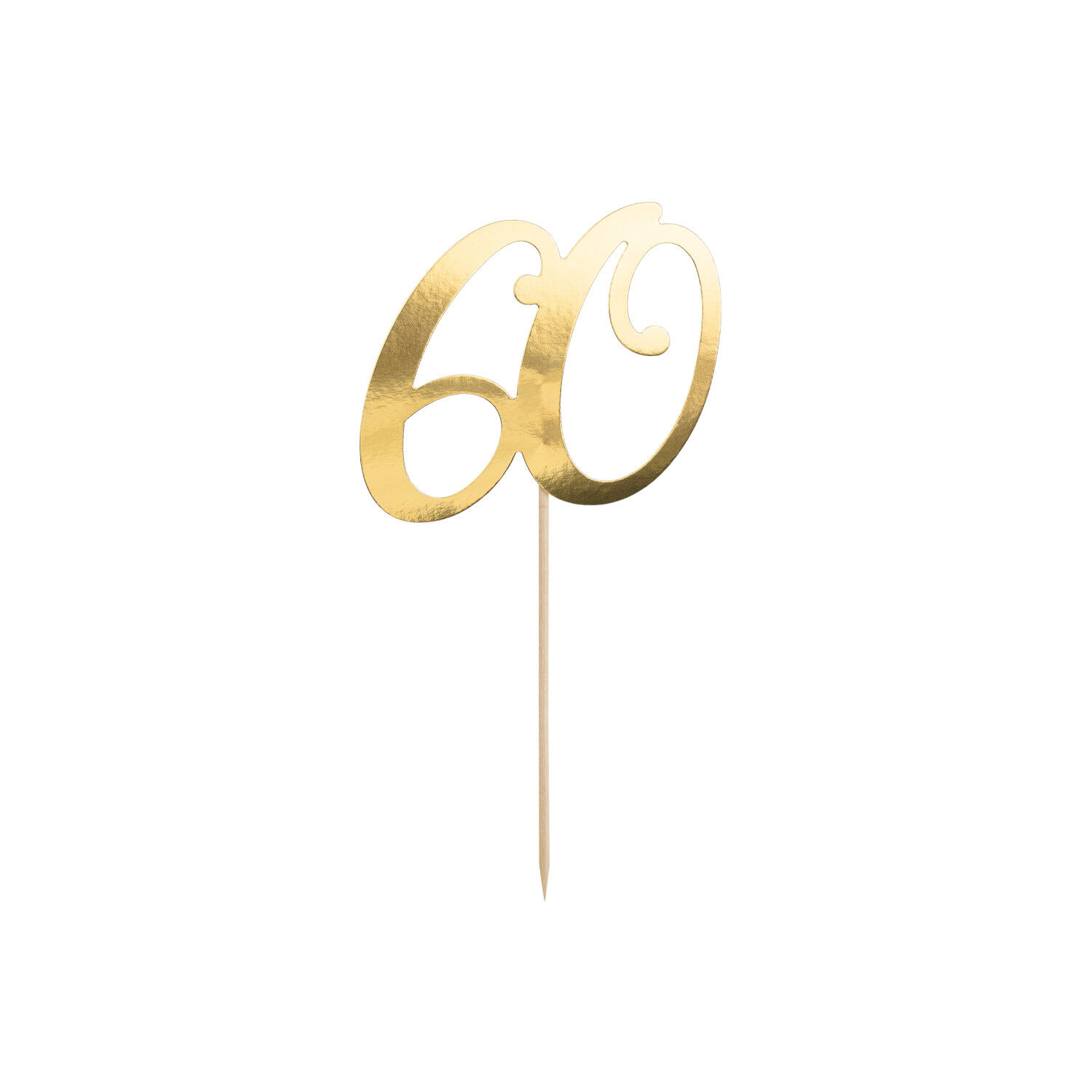 Kuchenstecker / Tortenaufsatz / Cake-Topper 60. Geburtstag - Gold, ca. 21 cm