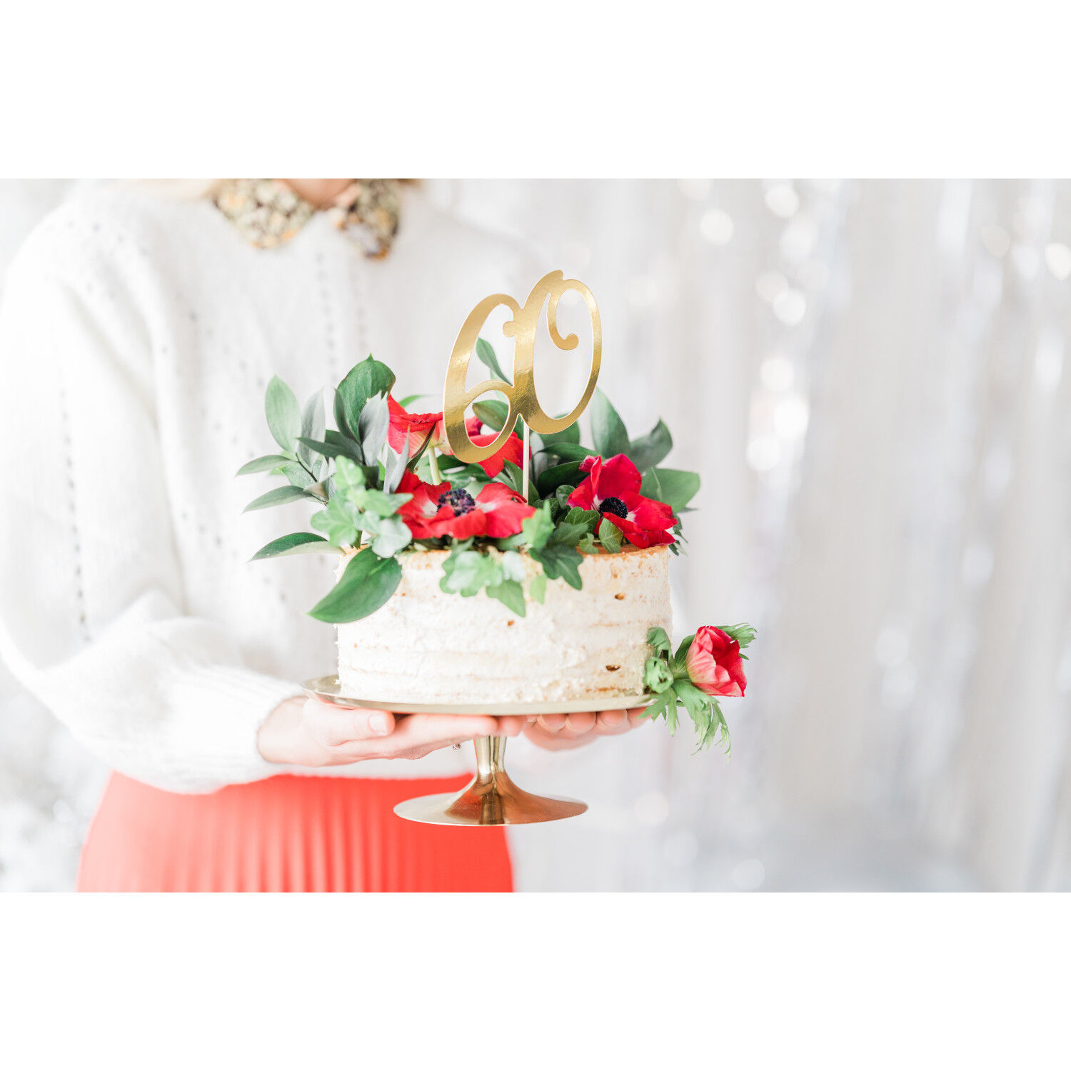 Kuchenstecker / Tortenaufsatz / Cake-Topper 60. Geburtstag - Gold, ca. 21 cm Bild 3