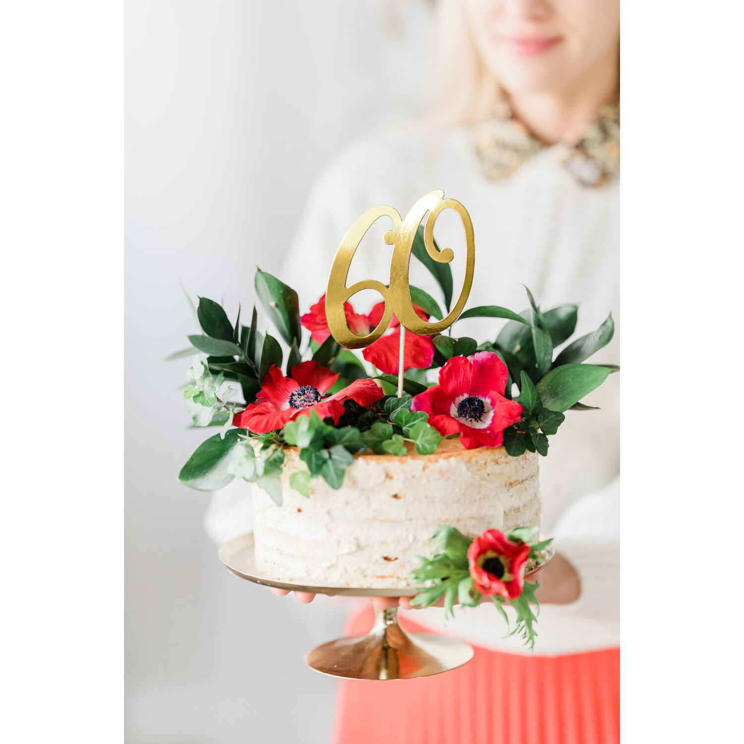 Kuchenstecker / Tortenaufsatz / Cake-Topper 60. Geburtstag - Gold, ca. 21 cm Bild 2