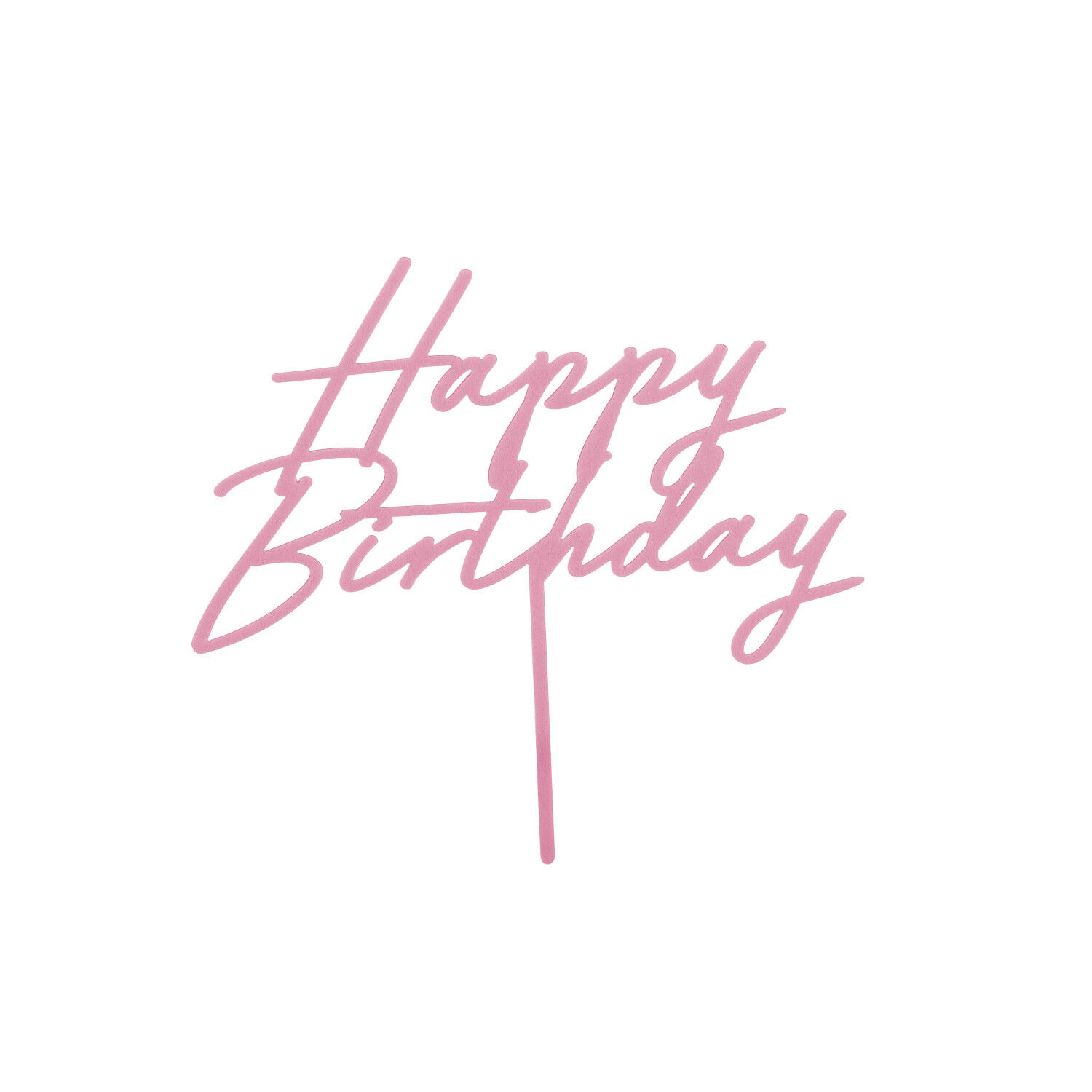 Kuchenaufsatz / Cake-Topper aus Acryl Happy Birthday / Geburtstag - Hellrosa, 16,5 cm