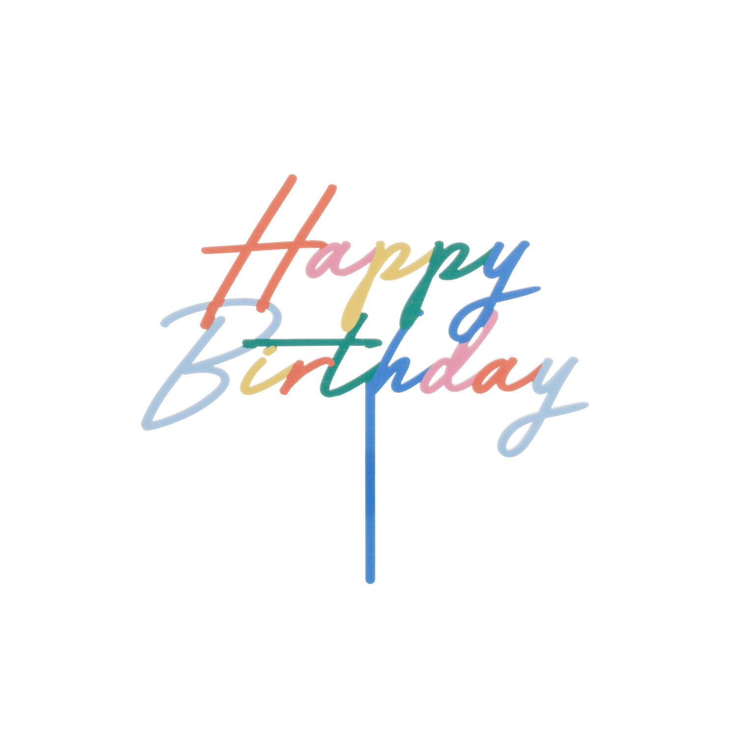 Kuchen�Topper / Aufstecker Happy Birthday / Geburtstag - 18 � 16,5 cm, Multicolor