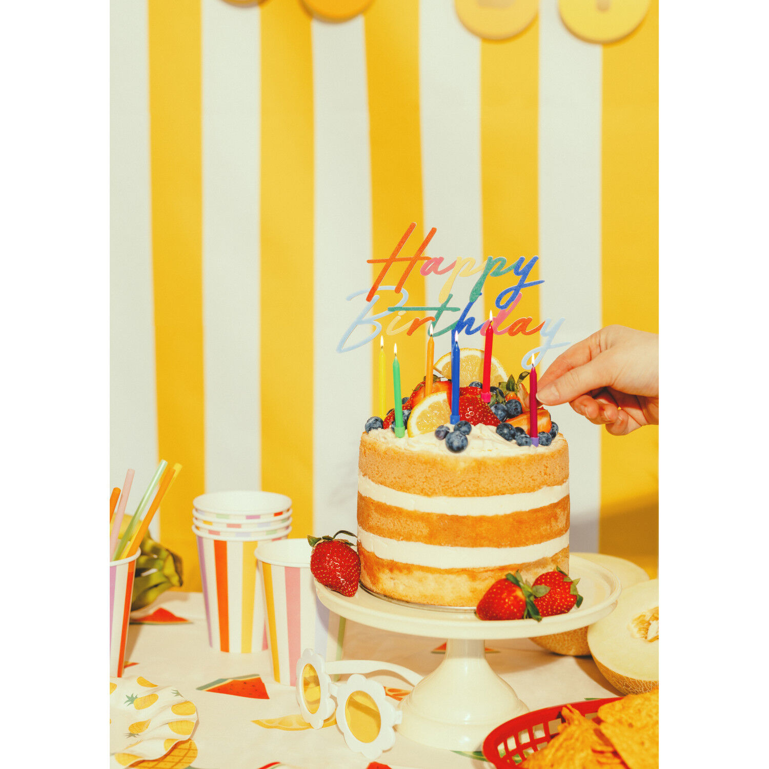 Kuchen�Topper / Aufstecker Happy Birthday / Geburtstag - 18 � 16,5 cm, Multicolor Bild 2