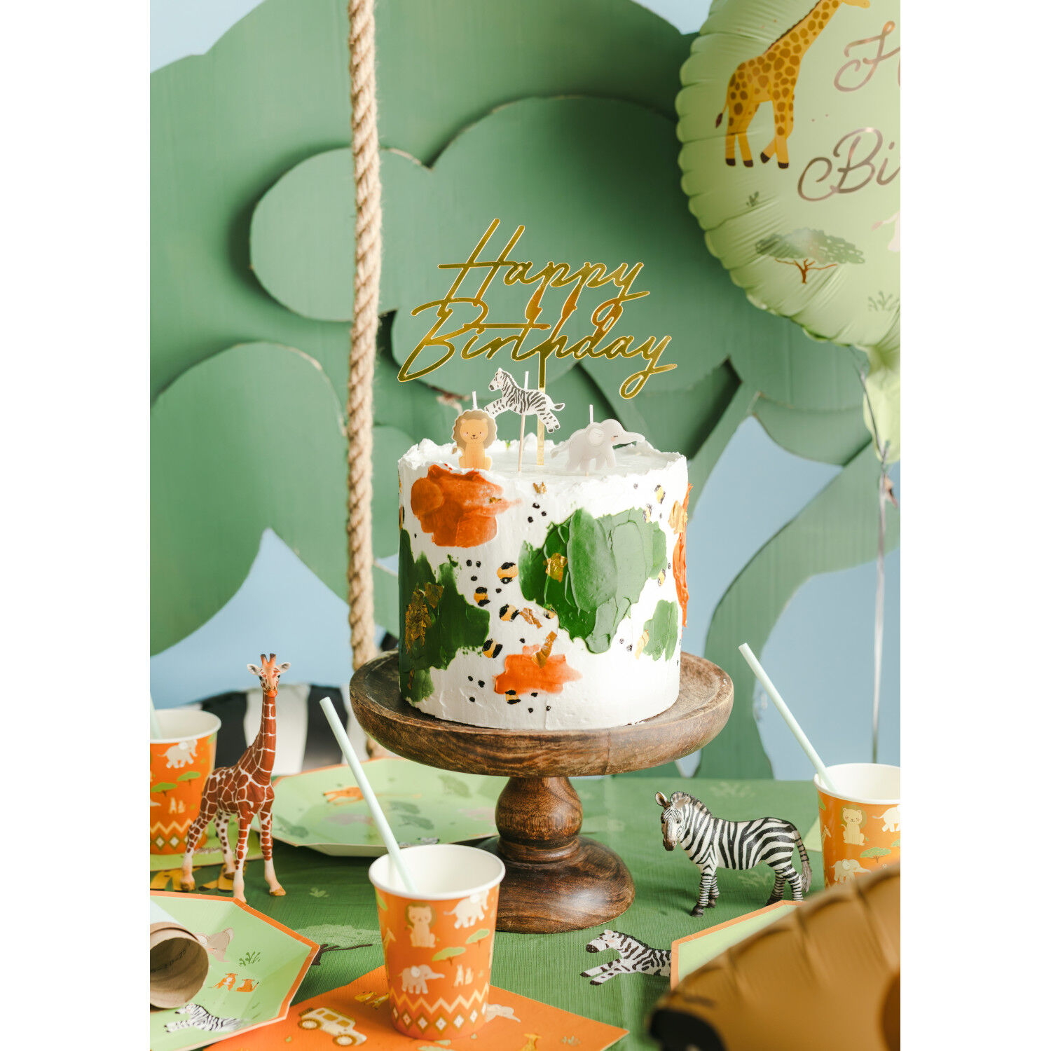 Kuchen�Topper / Aufstecker Happy Birthday / Geburtstag - 18 � 16,5 cm, Gold Bild 2