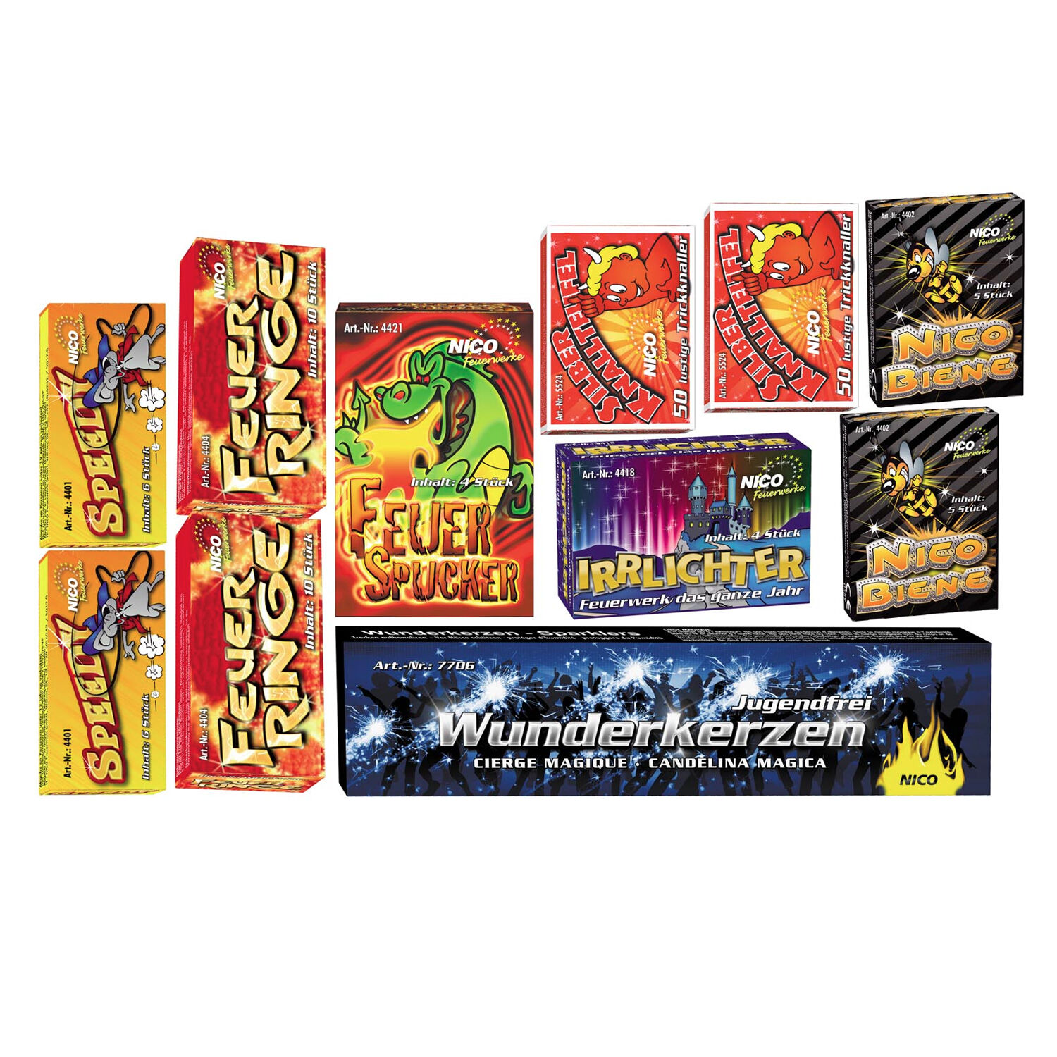 NEU Feuerwerk / Kinder- & Jugendfeuerwerk, Riesenspa, Packung mit 11 Schachteln Bild 2