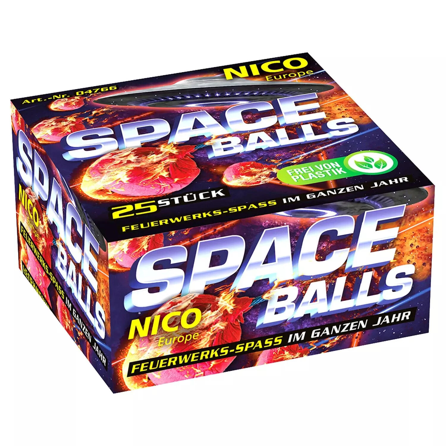 Feuerwerk / Kinder- & Jugendfeuerwerk, Space-Balls, Knatterblle, Packung mit 25 Stck