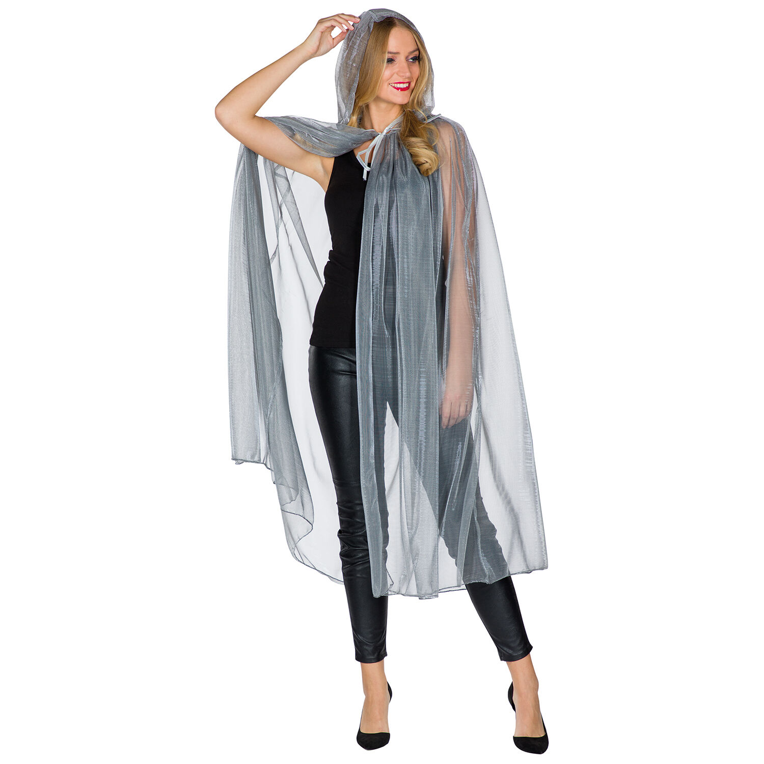 NEU Damen-Kostm Umhang Glamourcape silber, Einheitsgre