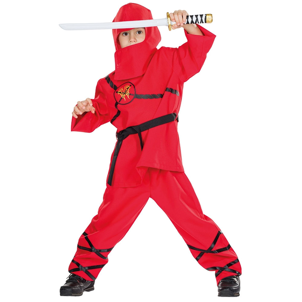 Kinder-Kostüm roter Ninja, 4-tlg, Gr. 116