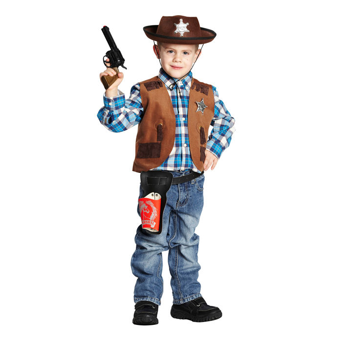 Kinder-Kostüm Sheriff-Weste, braun, Gr. 116