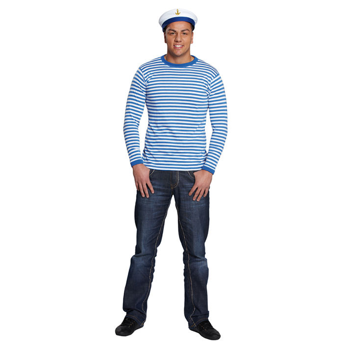 SALE Ringelshirt, blau-weiß, langarm, Gr. 8=XL