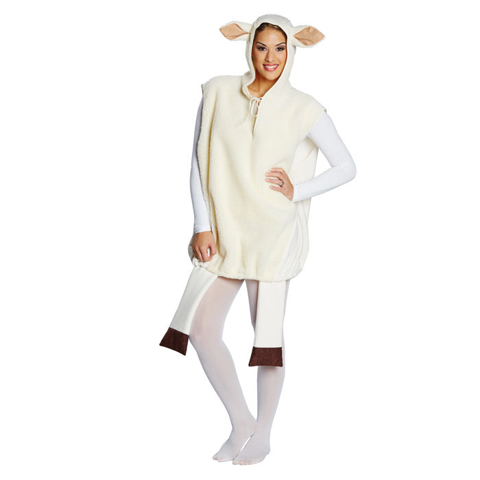 Plüsch-Kostüm weißes Schaf, Gr. S-M