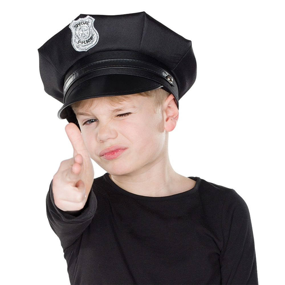 Kinder-Weste Polizei, schwarz, verschiedene Größen (128-152