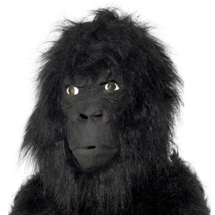 Latexmaske Gorilla, schwarz