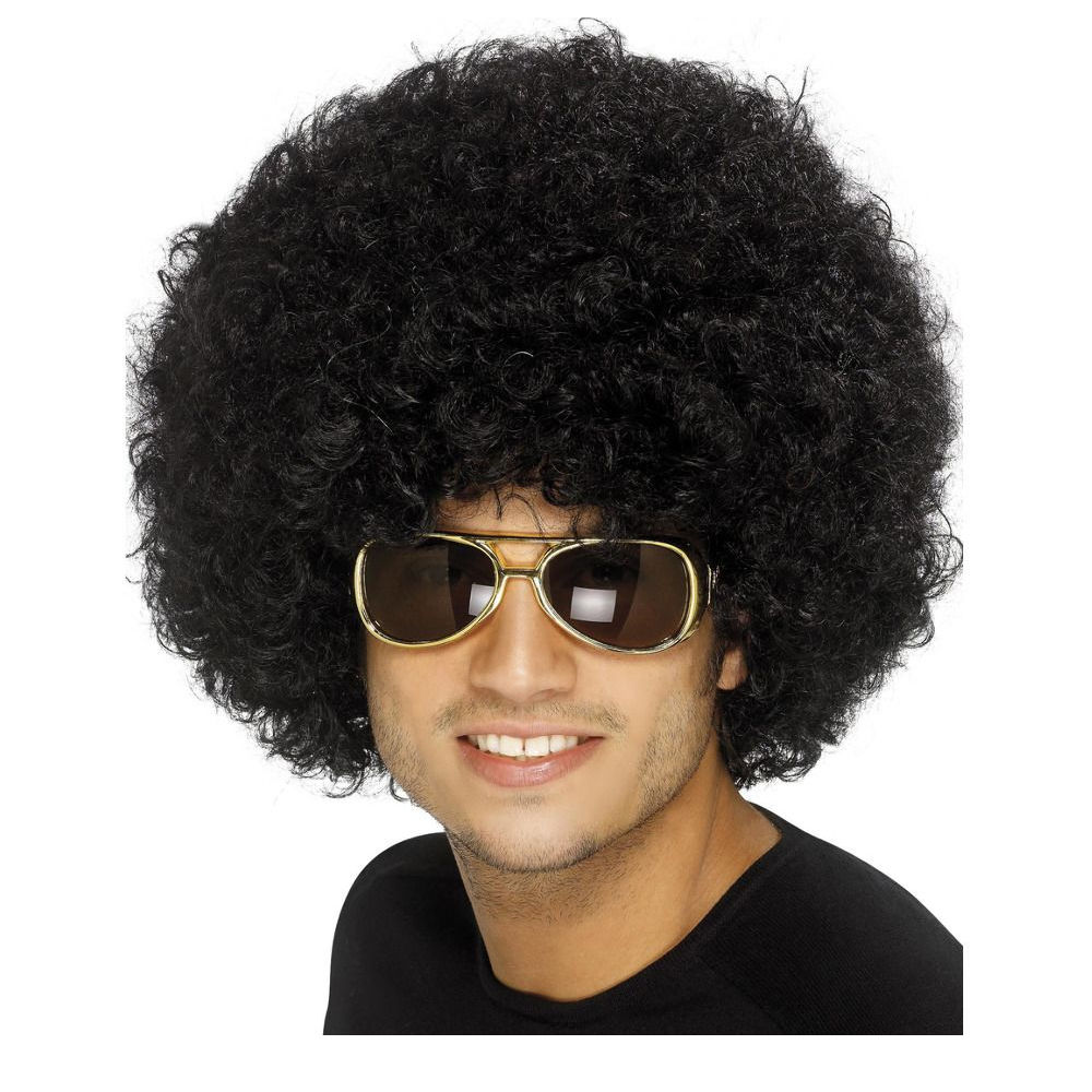 Percke Unisex Herren Super-Riesen-Afro Locken, schwarz