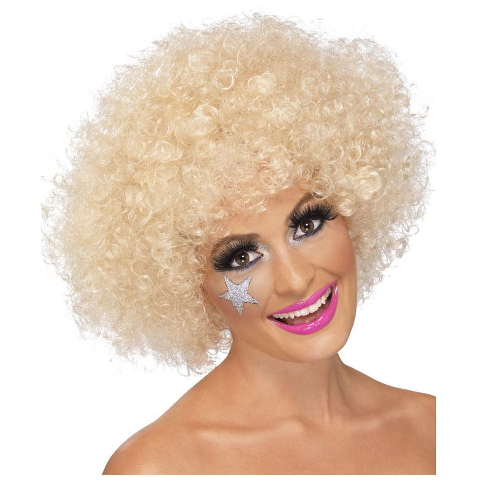 Perücke Unisex Damen Super-Riesen-Afro Locken, blond