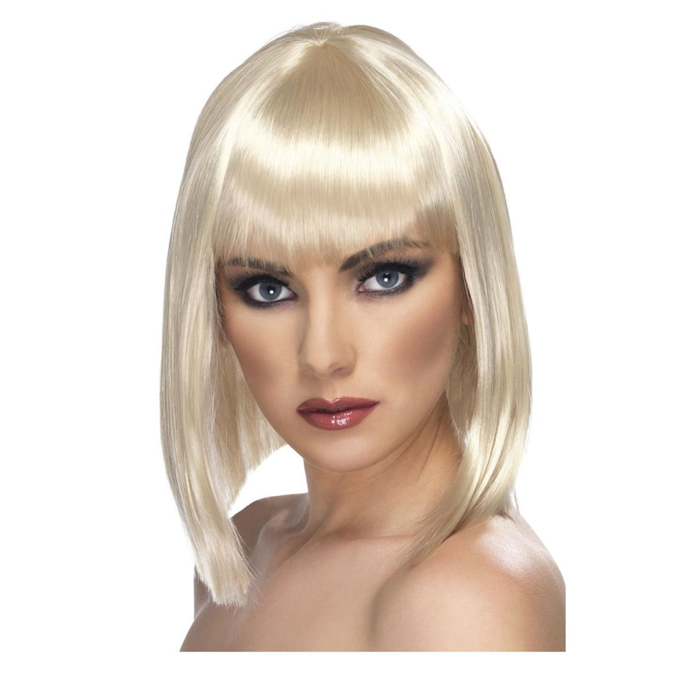 Percke Damen Longbob, Pagenkopf mit Pony, Glam, blond