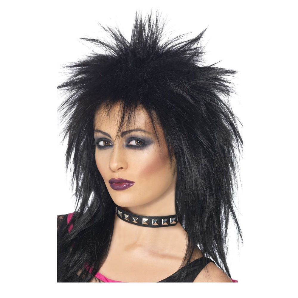 Percke Damen 80er Punk Rock Diva, schwarz