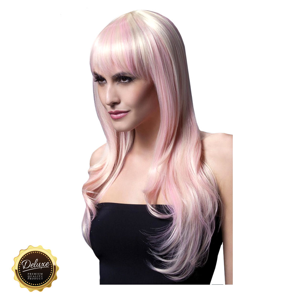 Percke Damen Langhaar, Gestuft mit Pony, Premium-Qualitt, Sienna, candy-blond