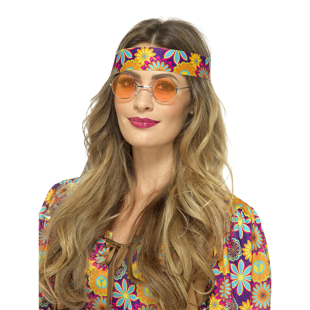 Brille Hippie, runde, orange Gläser aus Metall Bild 2