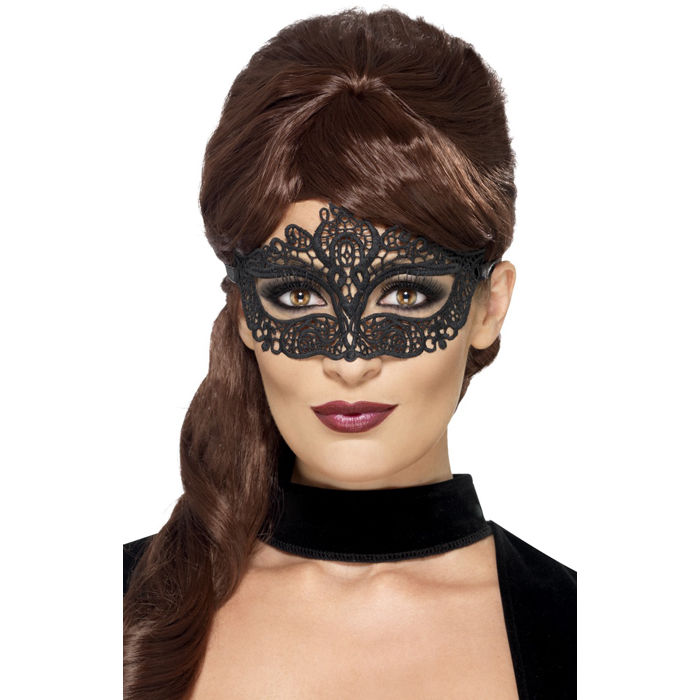 Maske Filigree-Augenmaske mit Spitze, schwarz